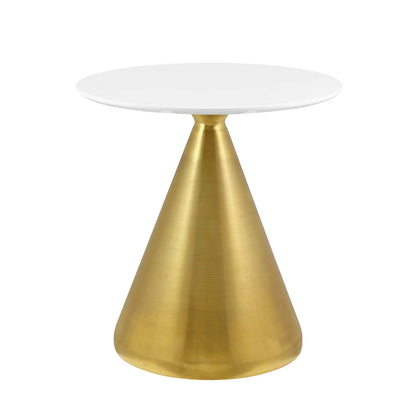Tupelo 28" Dining Table, Wood, Metal Steel, Gold White, 20992