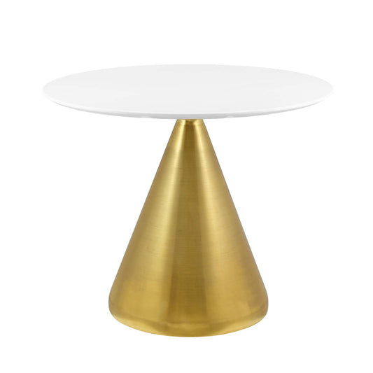 Tupelo 36" Dining Table, Wood, Metal Steel, Gold White, 20993