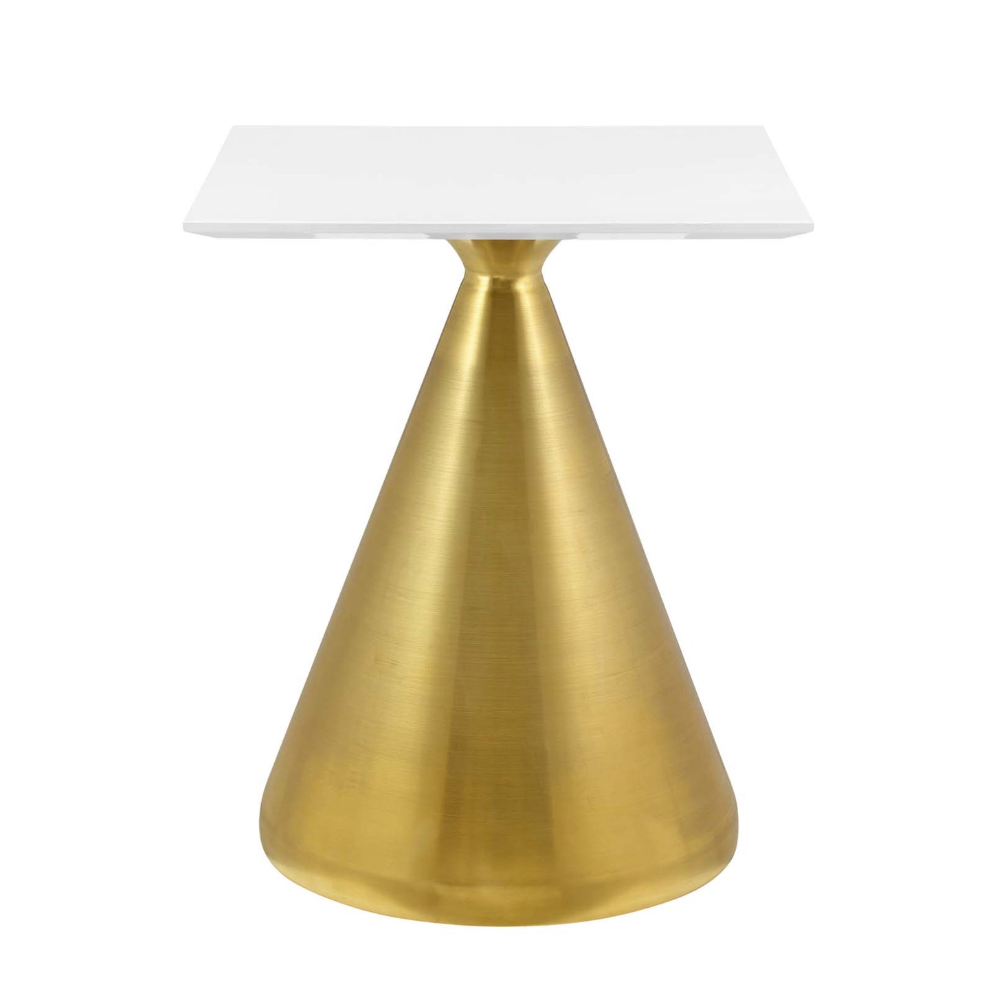 Tupelo 24" Square Dining Table, Wood, Metal Steel, Gold White, 20994