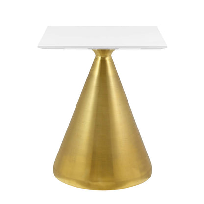 Tupelo 24" Square Dining Table, Wood, Metal Steel, Gold White, 20994