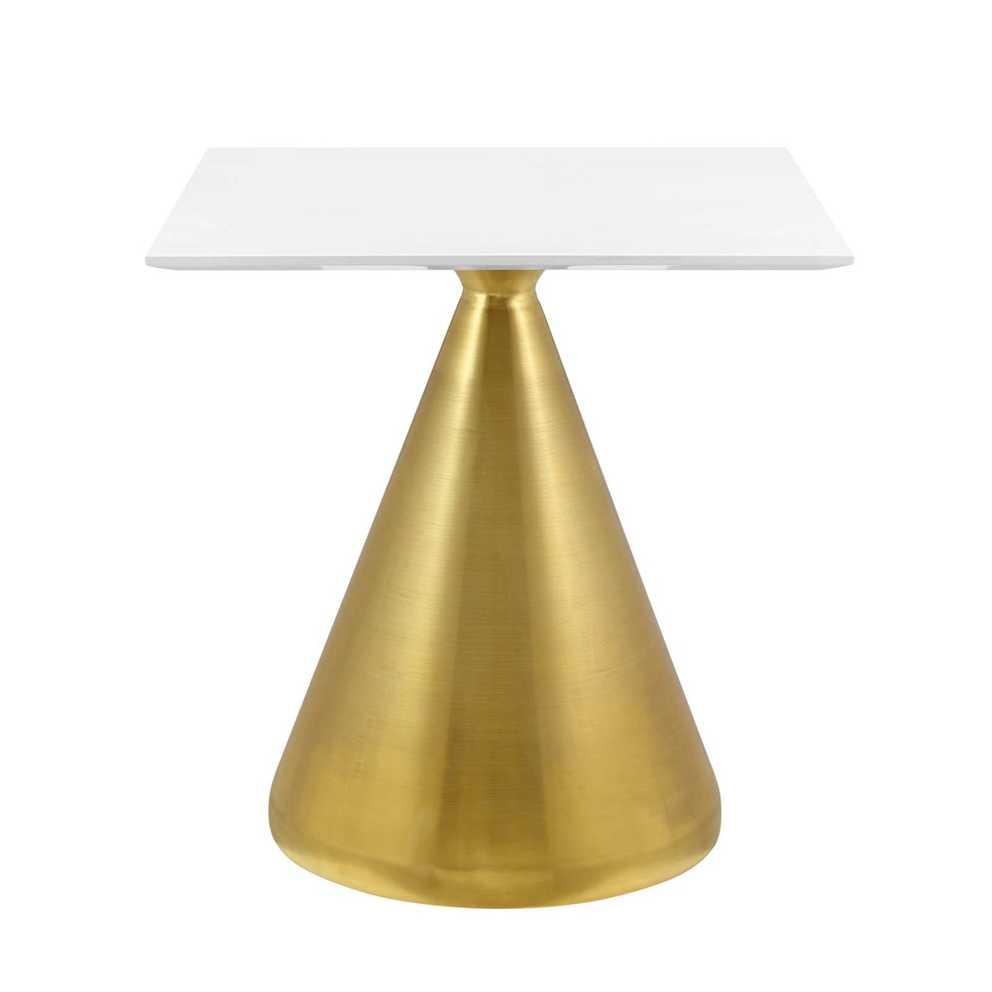 Tupelo 28" Square Dining Table, Wood, Metal Steel, Gold White, 20995