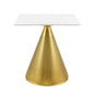 Tupelo 28" Square Dining Table, Wood, Metal Steel, Gold White, 20995