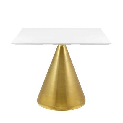 Tupelo 36" Square Dining Table, Wood, Metal Steel, Gold White, 20996