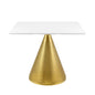 Tupelo 36" Square Dining Table, Wood, Metal Steel, Gold White, 20996