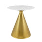 Tupelo 28" Artificial Marble Dining Table, Artificial Marble, Metal Steel, Gold White, 20997
