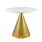Tupelo 36" Artificial Marble Dining Table, Artificial Marble, Metal Steel, Gold White, 20998