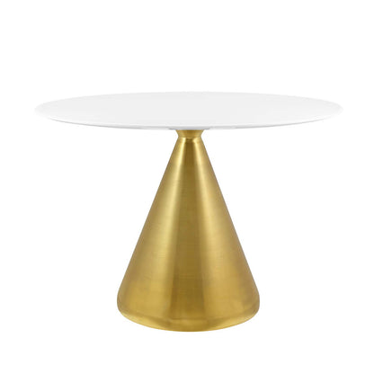 Tupelo 42" Oval Dining Table, Wood, Metal Steel, Gold White, 21000
