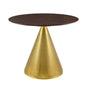 Tupelo 36" Dining Table, Wood, Metal Steel, Gold Dark Brown Brown Walnut, 21004