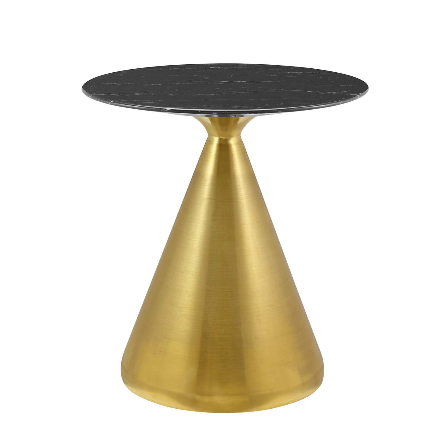 Tupelo 28" Artificial Marble Dining Table, Artificial Marble, Metal Steel, Gold Black, 21006