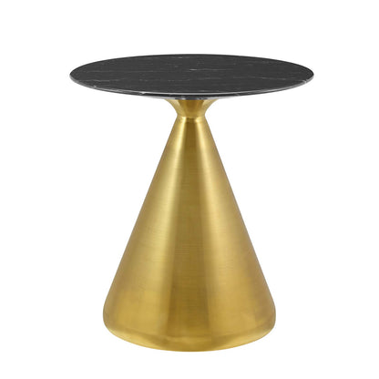Tupelo 28" Artificial Marble Dining Table, Artificial Marble, Metal Steel, Gold Black, 21006