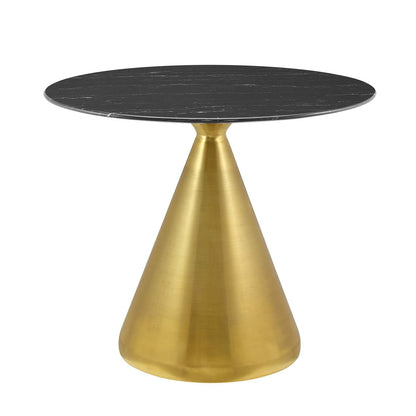 Tupelo 36" Artificial Marble Dining Table, Artificial Marble, Metal Steel, Gold Black, 21007
