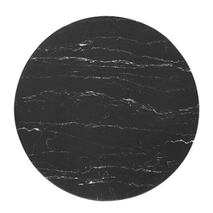 Tupelo 36" Artificial Marble Dining Table, Artificial Marble, Metal Steel, Gold Black, 21007
