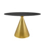 Tupelo 48" Oval Artificial Marble Dining Table, Artificial Marble, Metal Steel, Gold Black, 21009
