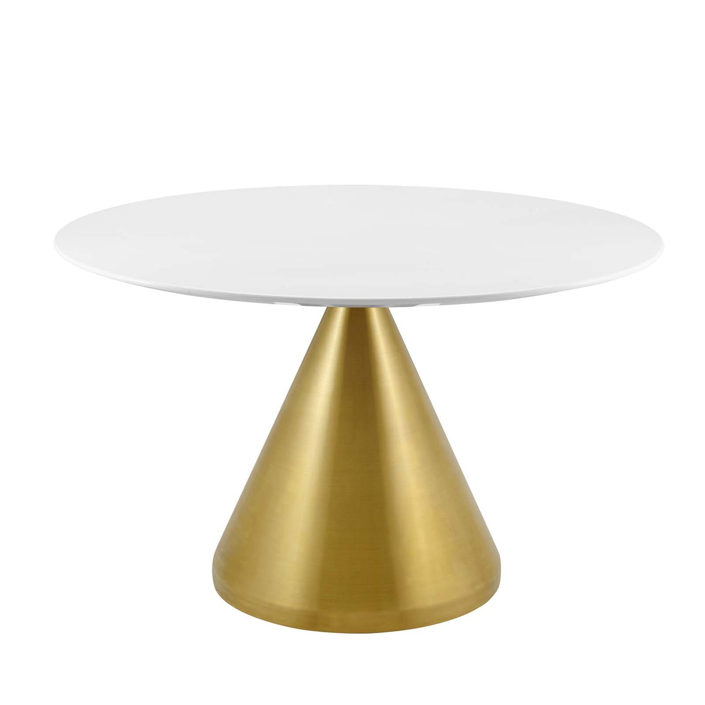 Tupelo 47" Dining Table, Wood, Metal Steel, Gold White, 21011