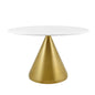 Tupelo 48" Oval Dining Table, Wood, Metal Steel, Gold White, 21016