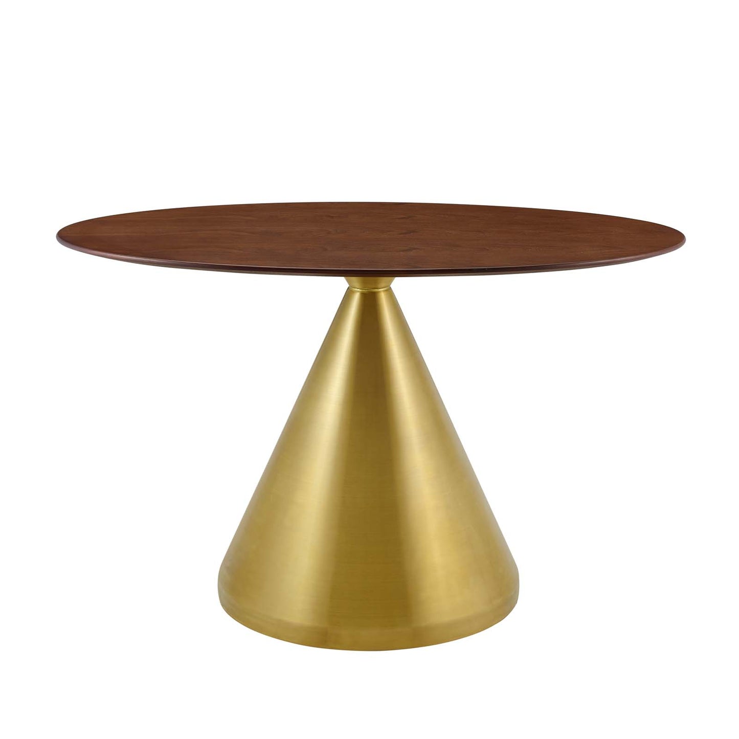 Tupelo 48" Oval Dining Table, Wood, Metal Steel, Gold Brown Brown Walnut, 21017