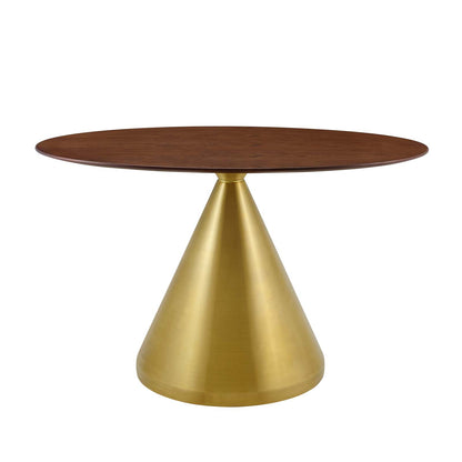 Tupelo 48" Oval Dining Table, Wood, Metal Steel, Gold Brown Brown Walnut, 21017