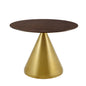 Tupelo 40" Dining Table, Wood, Metal Steel, Gold Dark Brown Brown Walnut, 21019