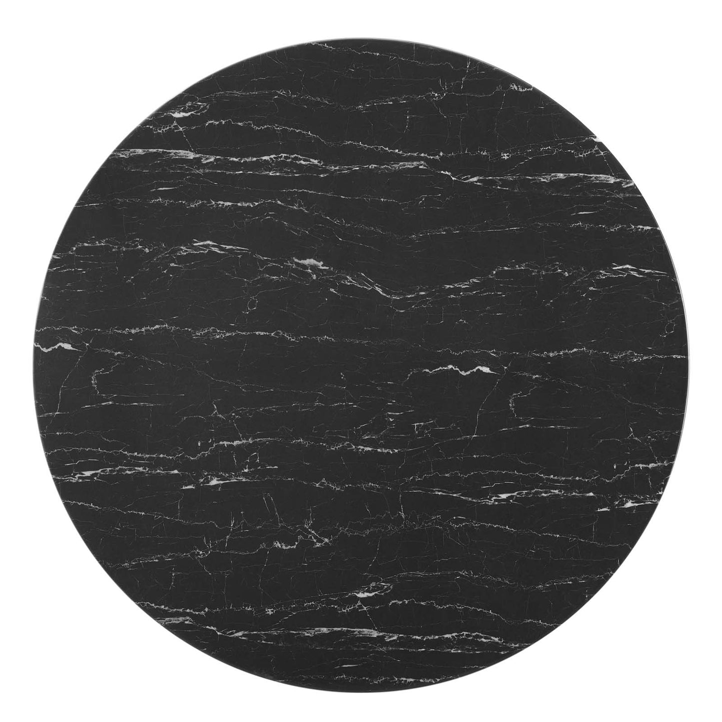 Tupelo 47" Artificial Marble Dining Table, Artificial Marble, Metal Steel, Gold Black, 21024