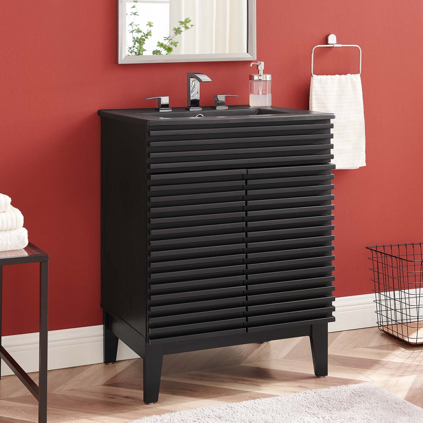 Render 24" Bathroom Vanity, Wood, Black, 21025