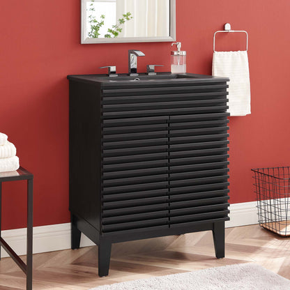 Render 24" Bathroom Vanity, Wood, Black, 21025