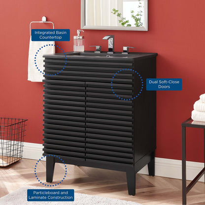 Render 24" Bathroom Vanity, Wood, Black, 21025