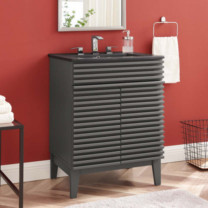 Render 24" Bathroom Vanity, Wood, Grey Gray Black, 21026