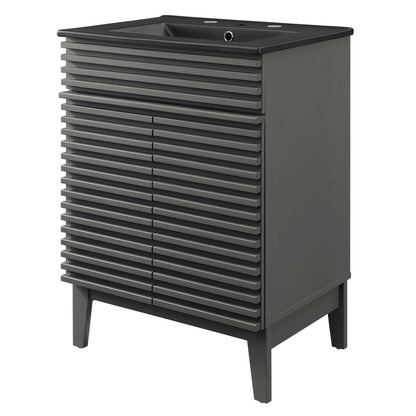 Render 24" Bathroom Vanity, Wood, Grey Gray Black, 21026