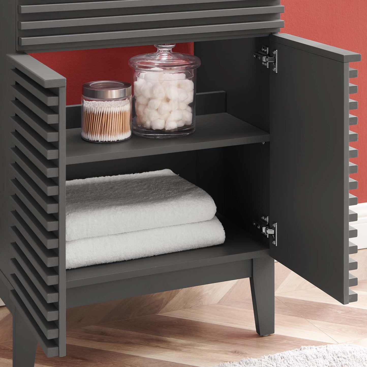 Render 24" Bathroom Vanity, Wood, Grey Gray Black, 21026