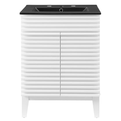 Render 24" Bathroom Vanity, Wood, White Black, 21028