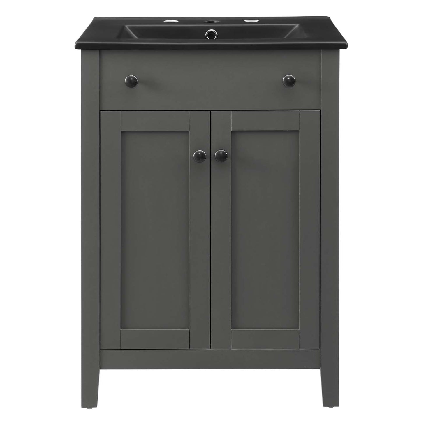 Nantucket 24" Bathroom Vanity, Wood, Grey Gray Black, 21029
