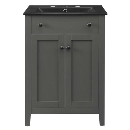 Nantucket 24" Bathroom Vanity, Wood, Grey Gray Black, 21029