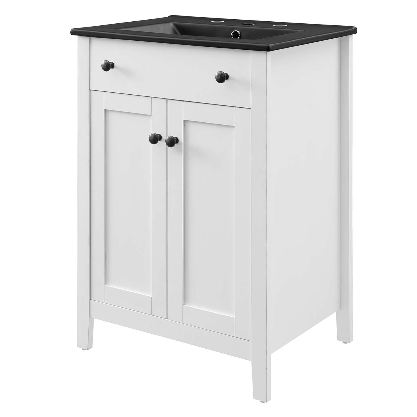 Nantucket 24" Bathroom Vanity, Wood, White Black, 21030