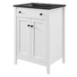 Nantucket 24" Bathroom Vanity, Wood, White Black, 21030