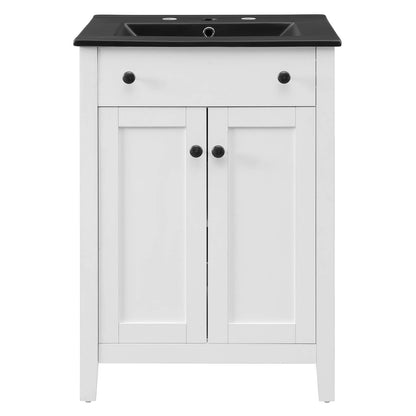 Nantucket 24" Bathroom Vanity, Wood, White Black, 21030