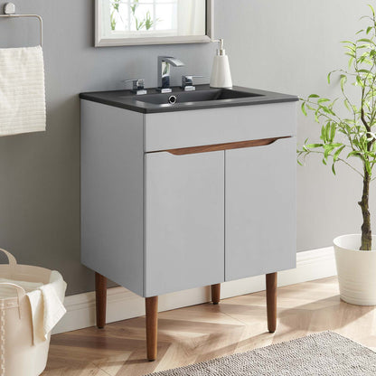 Harvest 24" Bathroom Vanity, Wood, Grey Gray Black, 21032