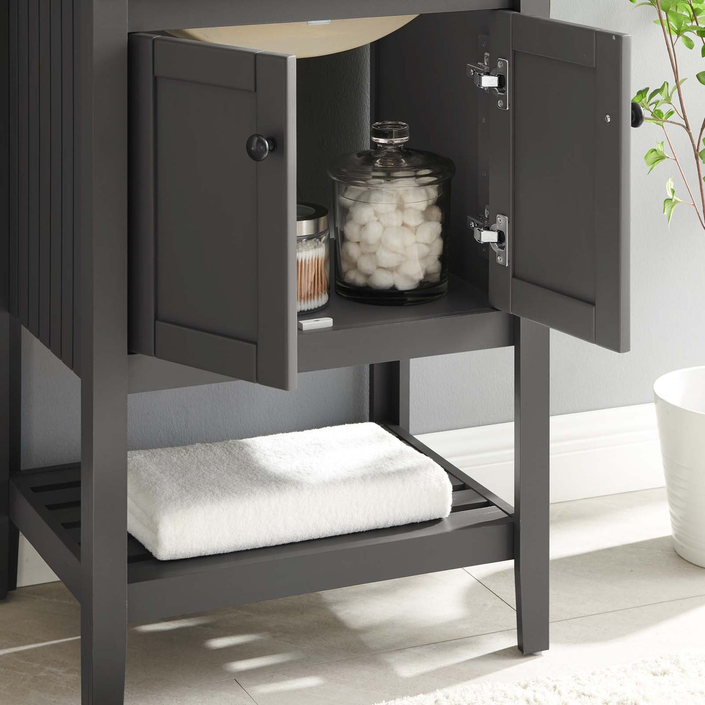 Prestige 24" Bathroom Vanity, Wood, Grey Gray Black, 21033