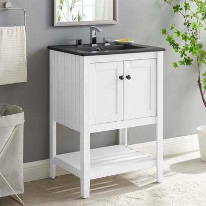 Prestige 24" Bathroom Vanity, Wood, White Black, 21034