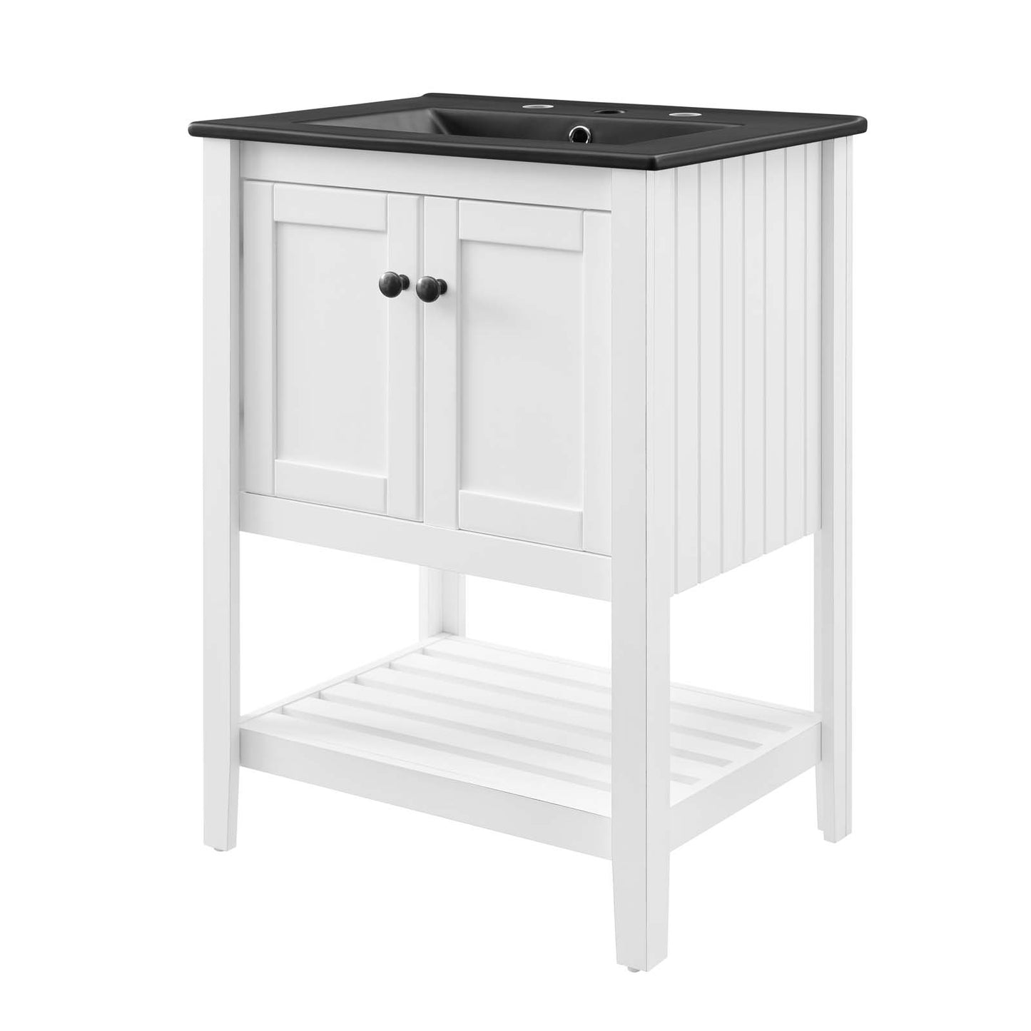 Prestige 24" Bathroom Vanity, Wood, White Black, 21034