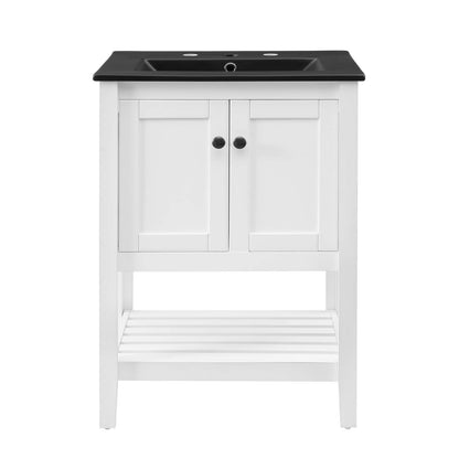 Prestige 24" Bathroom Vanity, Wood, White Black, 21034