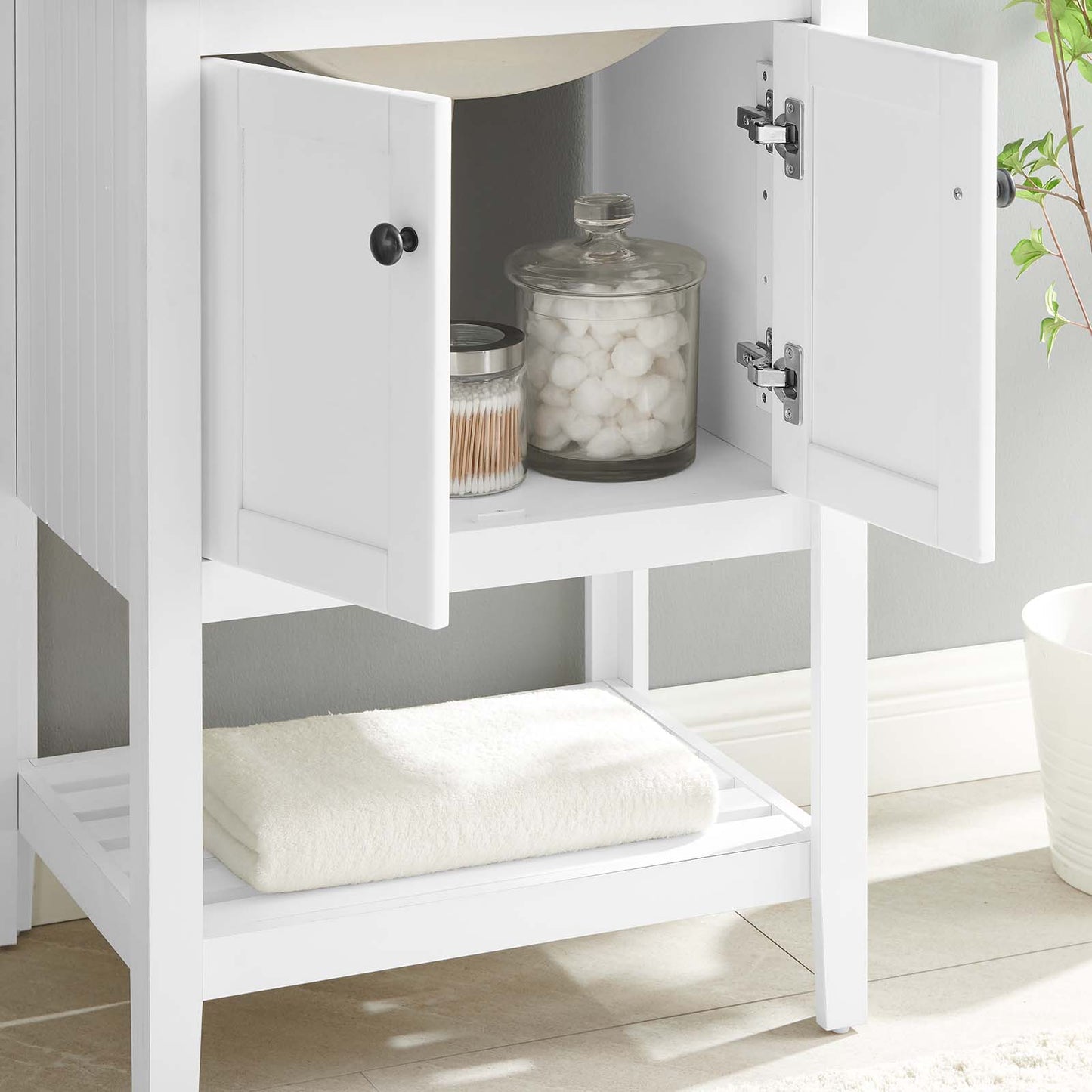 Prestige 24" Bathroom Vanity, Wood, White Black, 21034