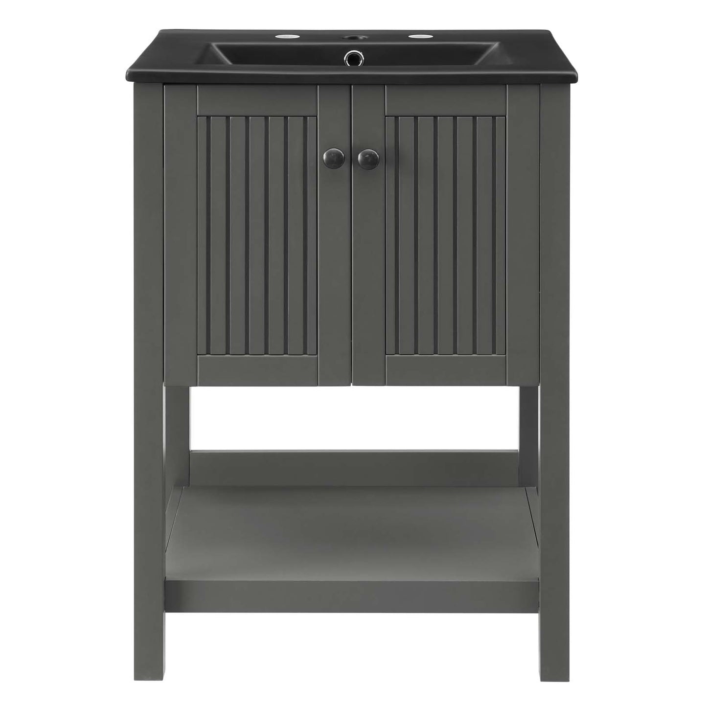 Steam 24" Bathroom Vanity, Wood, Grey Gray Black, 21035