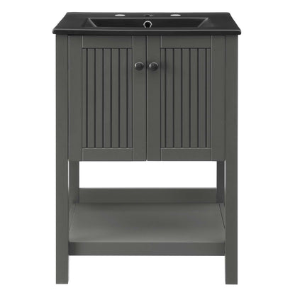 Steam 24" Bathroom Vanity, Wood, Grey Gray Black, 21035