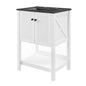 Steam 24" Bathroom Vanity, Wood, White Black, 21036