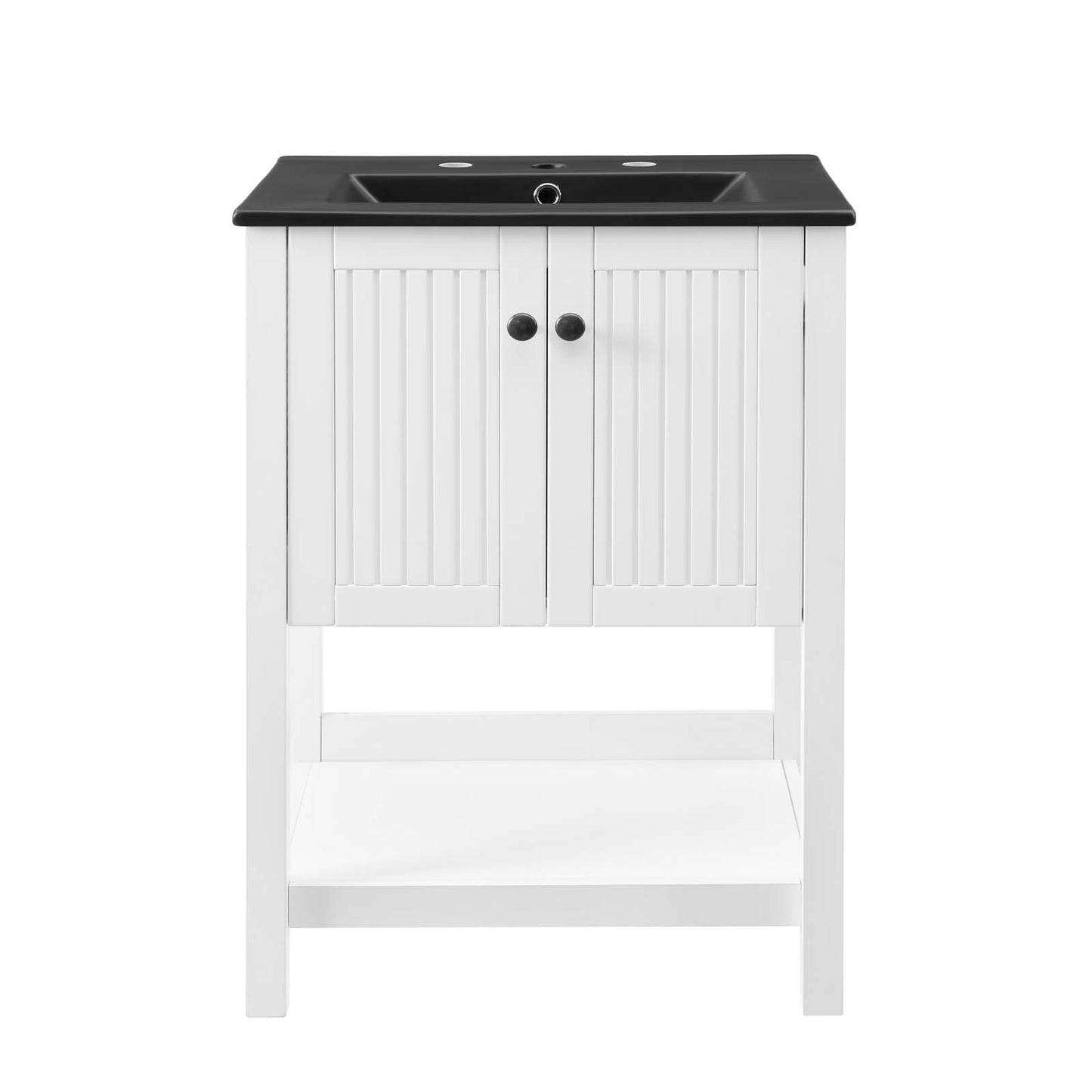 Steam 24" Bathroom Vanity, Wood, White Black, 21036