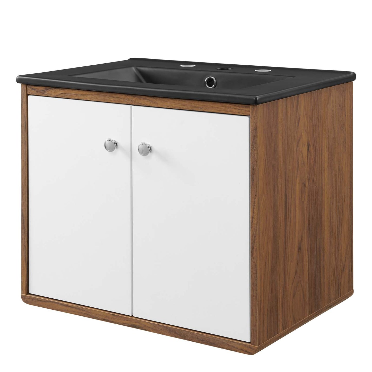 Transmit 24" Wall-Mount Bathroom Vanity, Wood, White Black, 21037