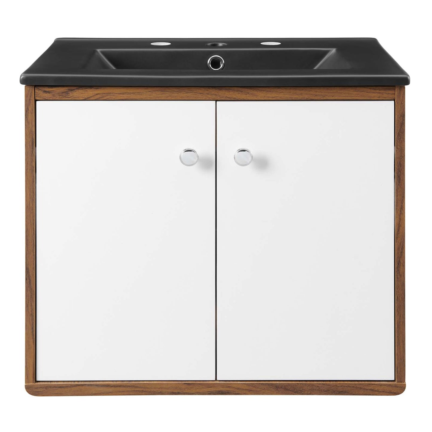 Transmit 24" Wall-Mount Bathroom Vanity, Wood, White Black, 21037