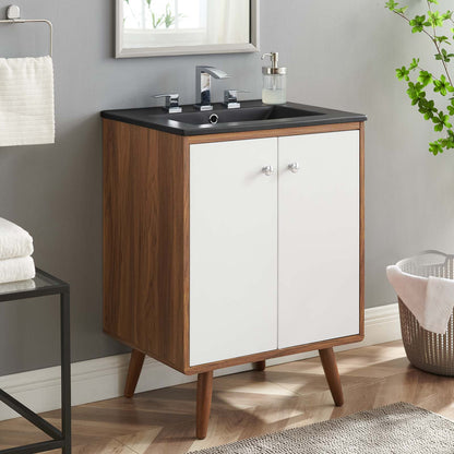 Transmit 24" Bathroom Vanity, Wood, White Black, 21038