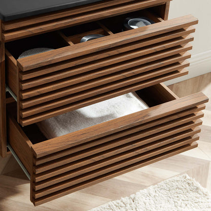 Render 24" Wall-Mount Bathroom Vanity, Wood, Brown Walnut Black, 21039