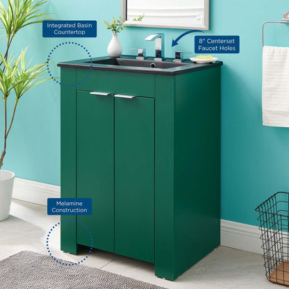 Maybelle 24" Bathroom Vanity, Melamine, Green Black, 21041